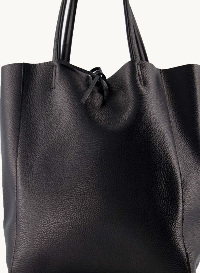 Shopper tas leer zwart Mia