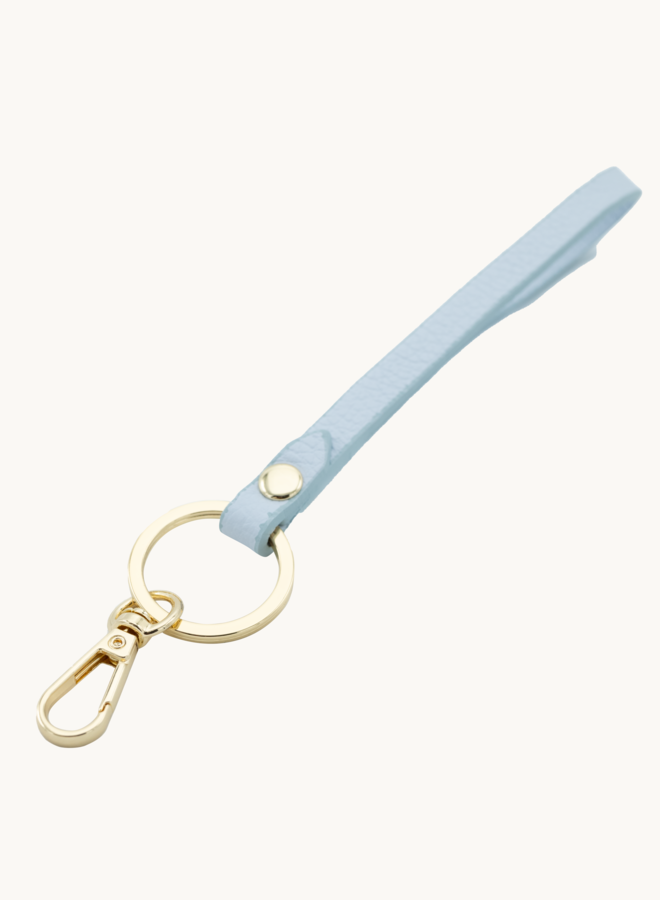 Sleutelhanger leer babyblauw