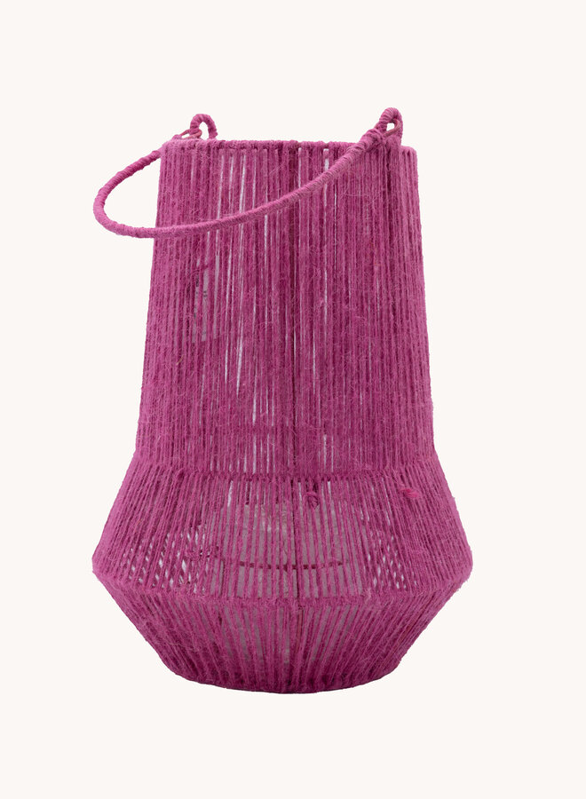 Lantaarn jute roze