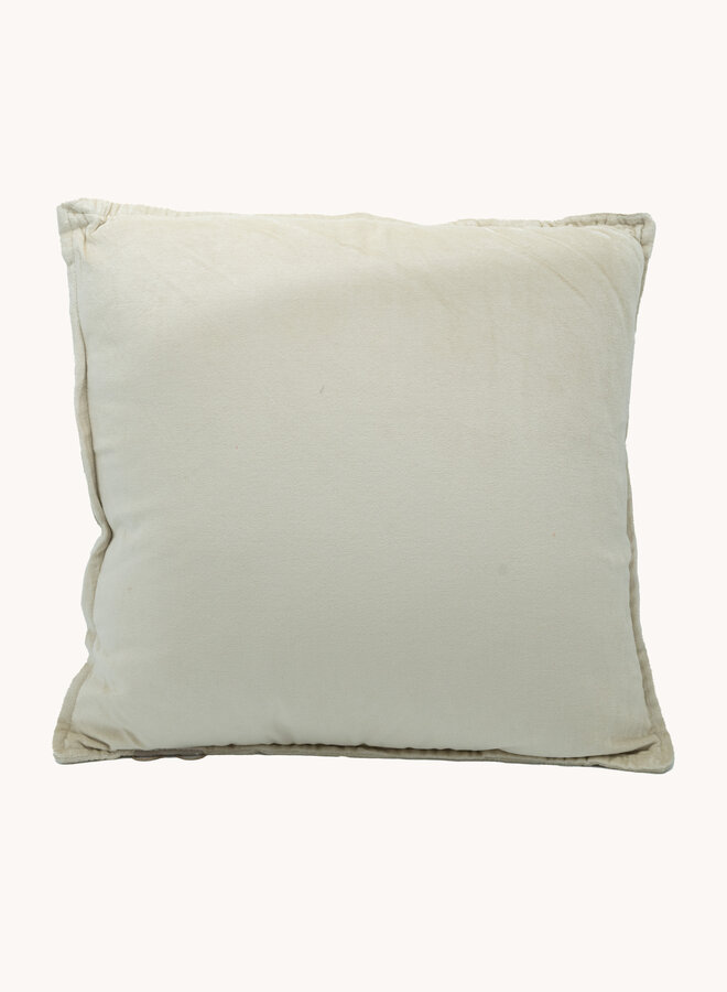 Kussen fluweel gebroken wit