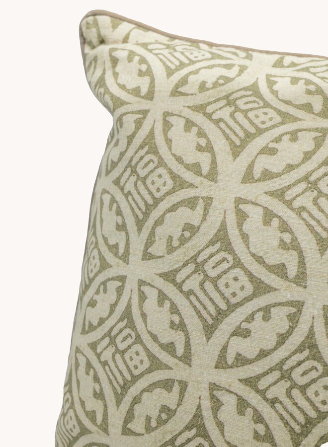 Kussen met patroon groen wash