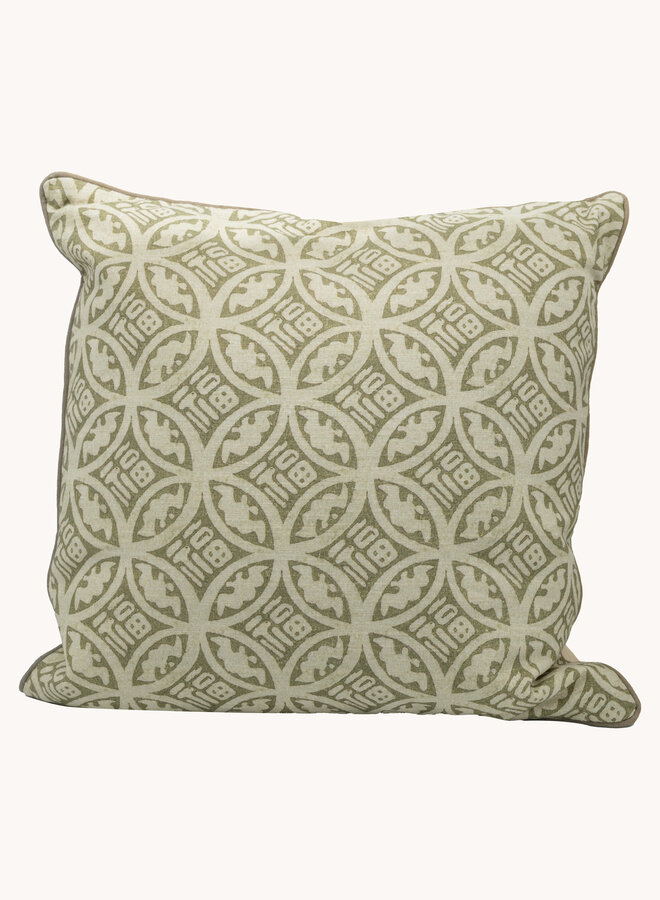 Kussen met patroon groen wash