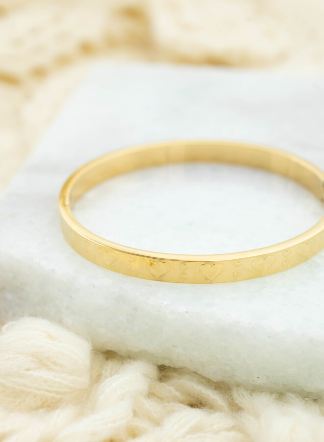 Bangle hearts goud