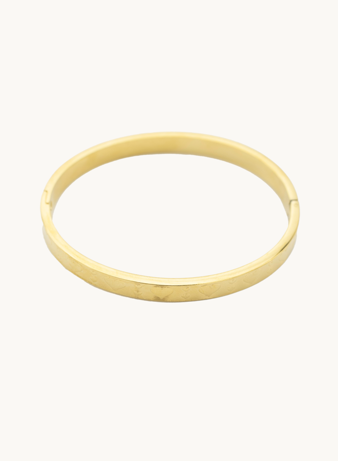 Bangle hearts goud