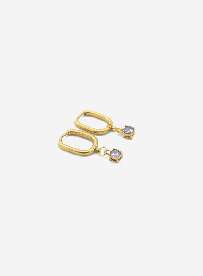 Oorbellen geboortesteen amethist februari