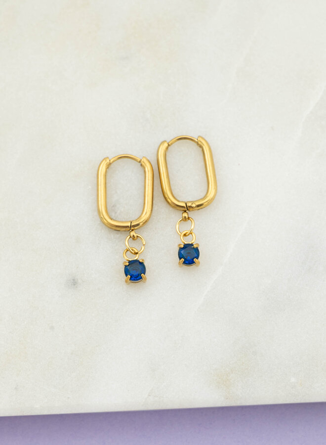 Oorbellen geboortesteen saffier september