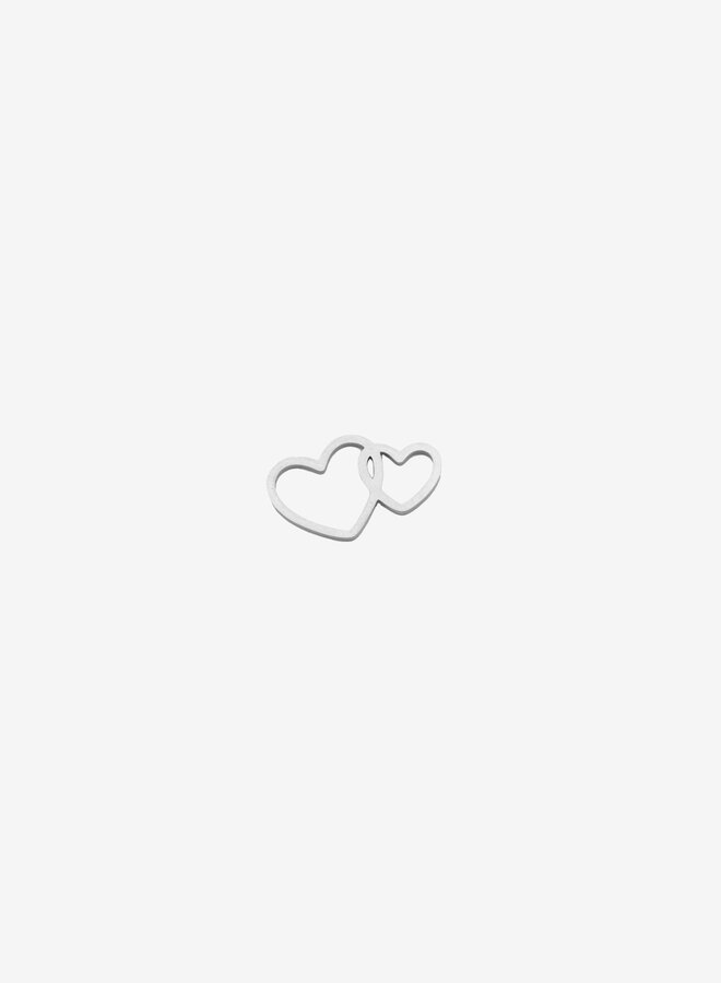 Bedel dubbel hart zilver