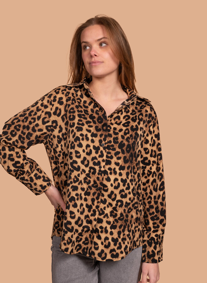 Blouse met luipaard print