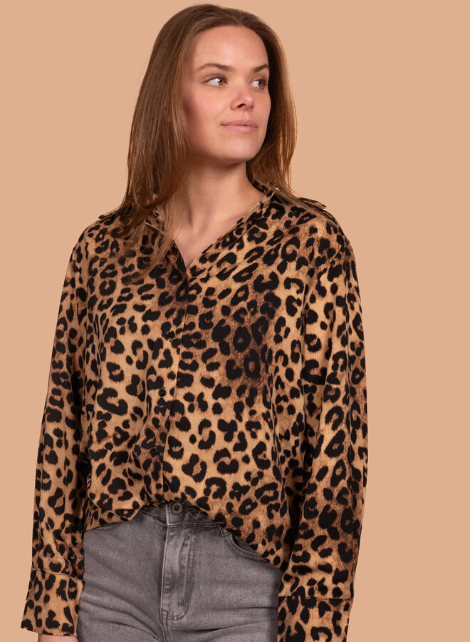 Blouse met luipaard print