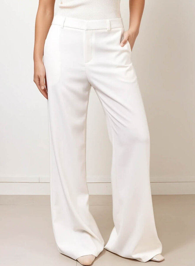 Flared pantalon gebroken wit