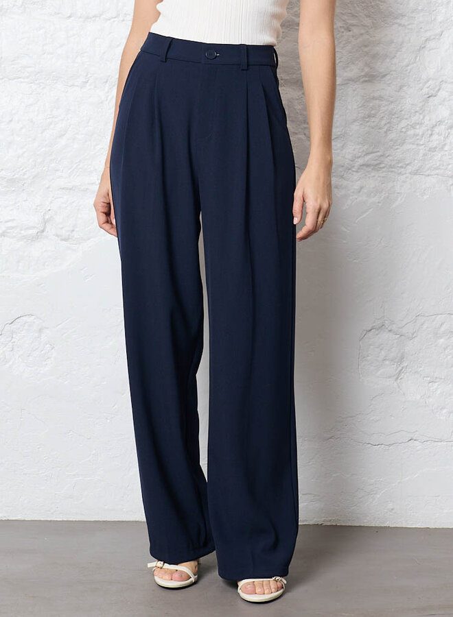 Wide leg pantalon marine