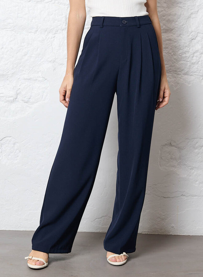 Wide leg pantalon marine