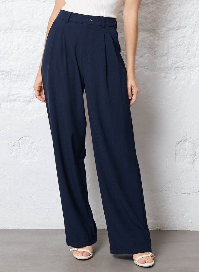 Wide leg pantalon marine