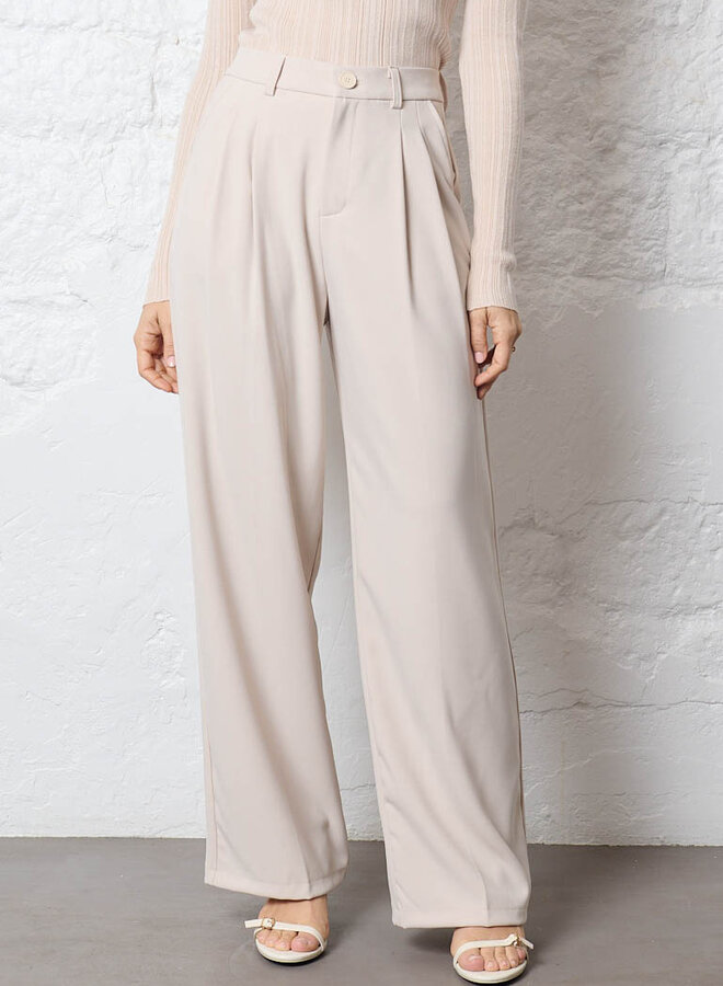 Wide leg pantalon beige