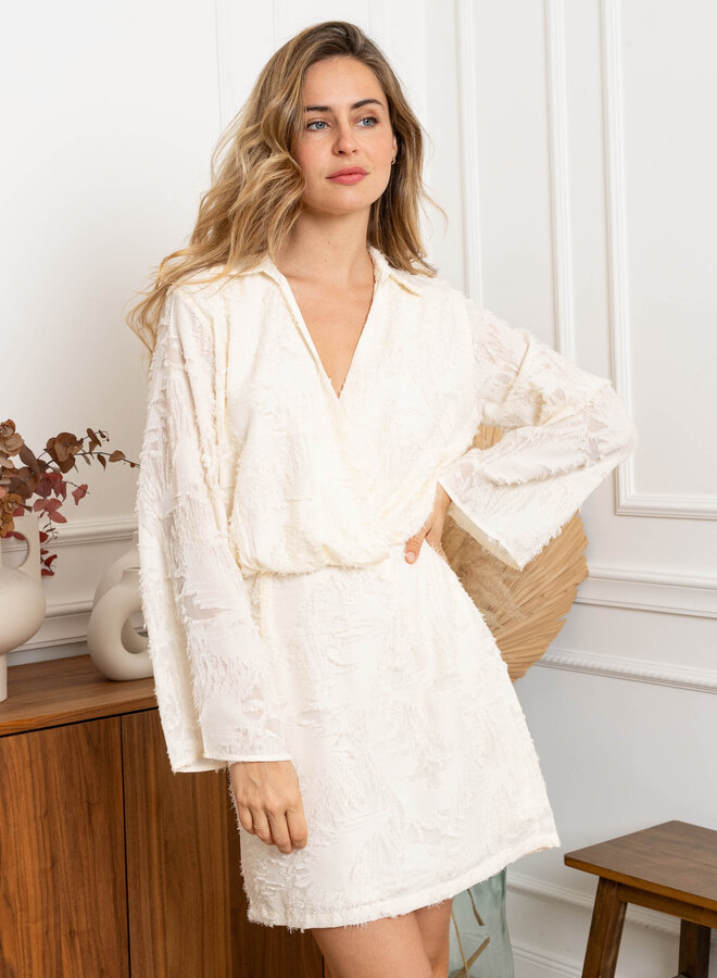 Sexy jurk met lange mouwen wit