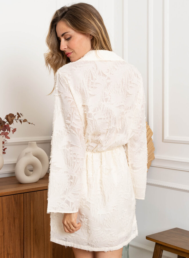 Sexy jurk met lange mouwen wit