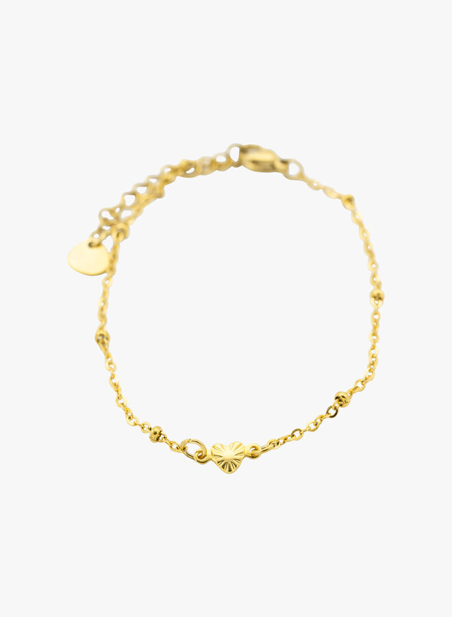 Bedel armband cute little heart goud
