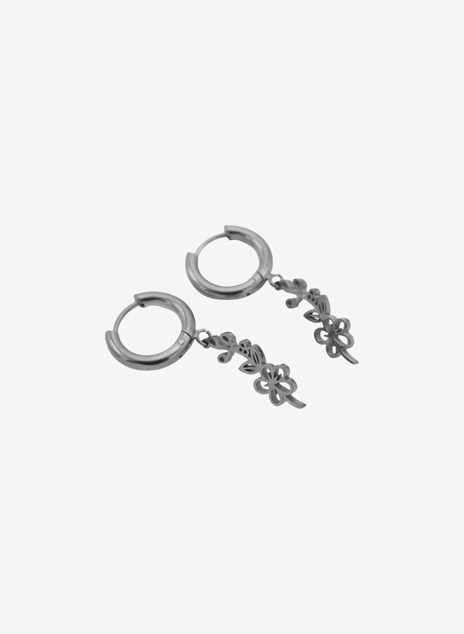 Oorbellen geboortebloem meidoorn mei zilver