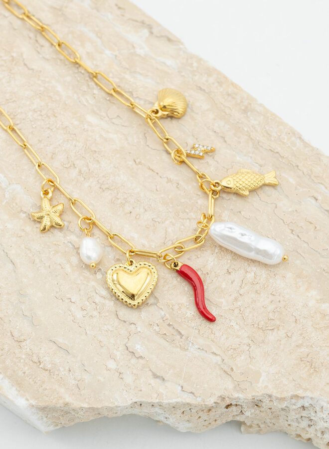 Bedel ketting mix and match goud