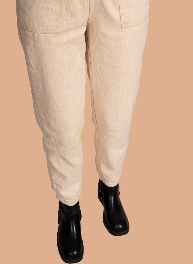 Jumpsuit jeans met knopen beige Lola