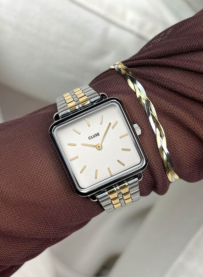 Cluse La Tétragone horloge goud wit