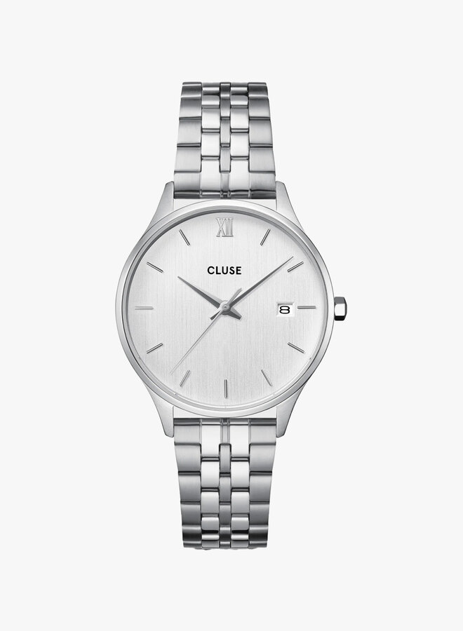 Cluse Minuit Date horloge zilver