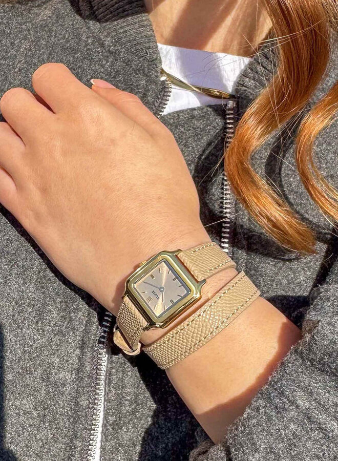 Cluse Gracieuse Petite horloge goud met lederen band