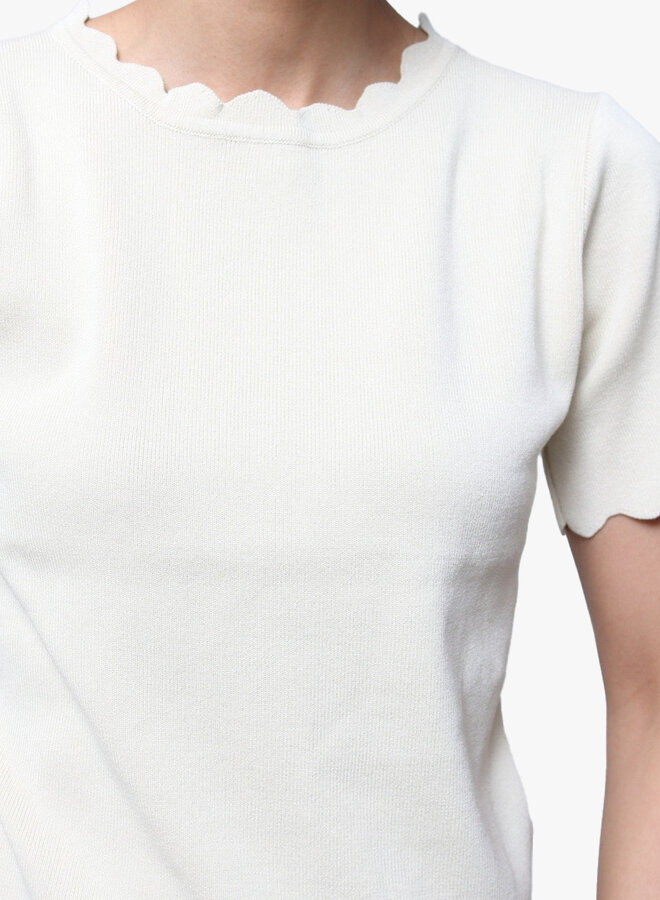 Top met zigzag details wit