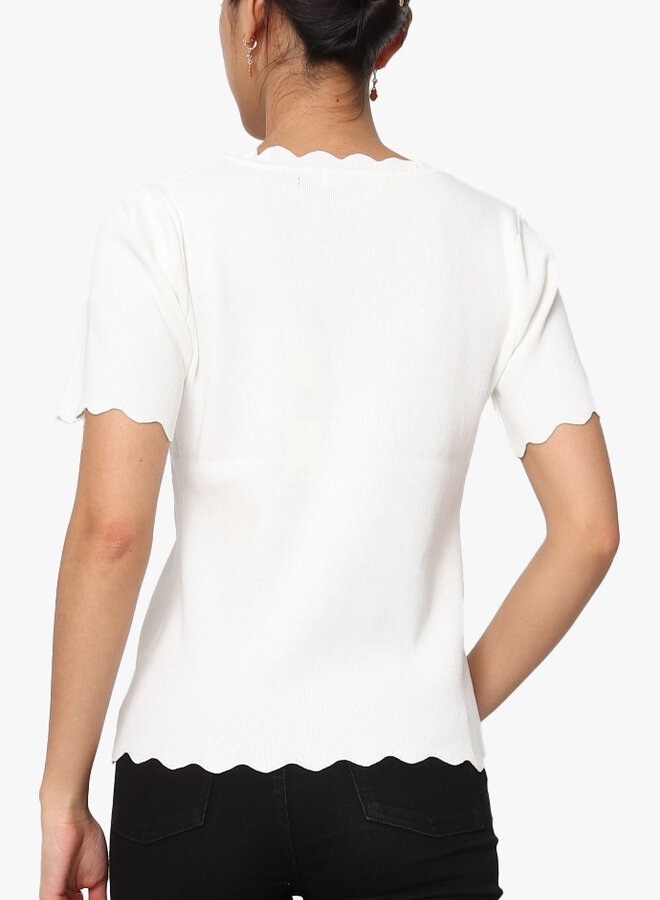Top met zigzag details wit