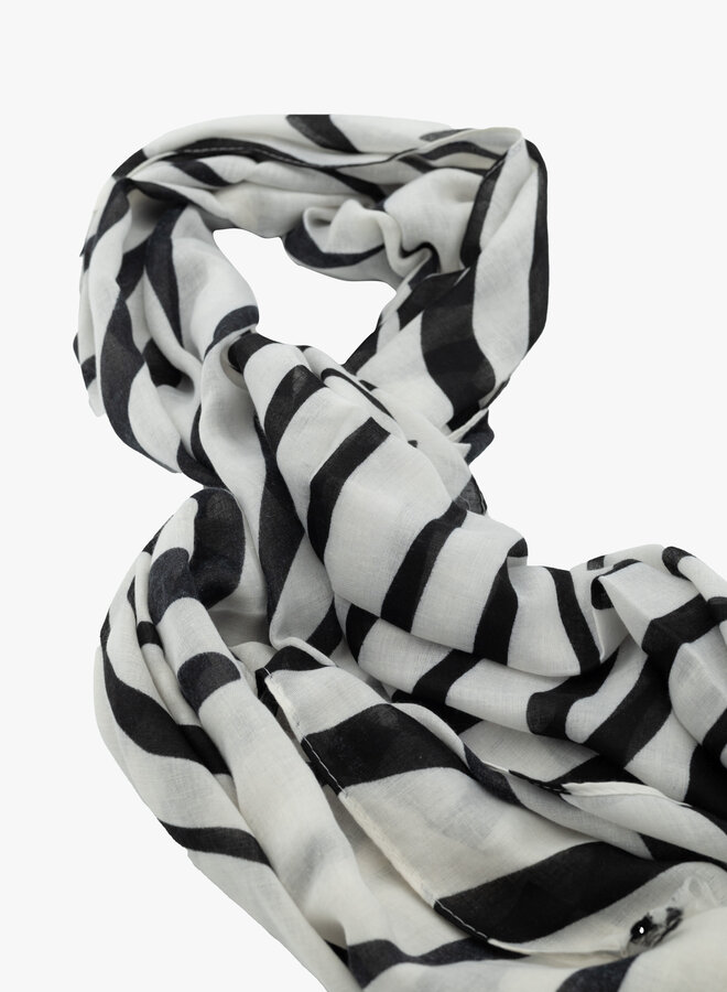 Zomer sjaal zebra print zwart