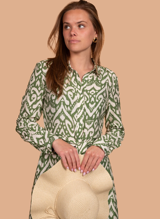 Maxi jurk viscose groen