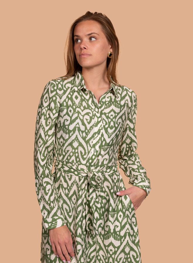 Maxi jurk viscose groen