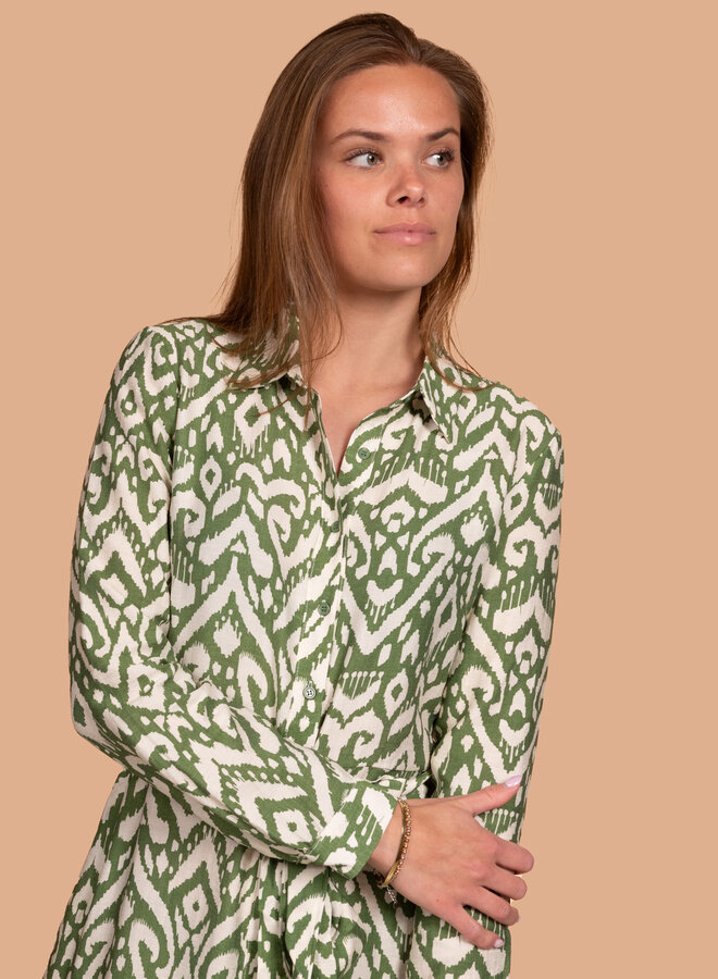 Maxi jurk viscose groen