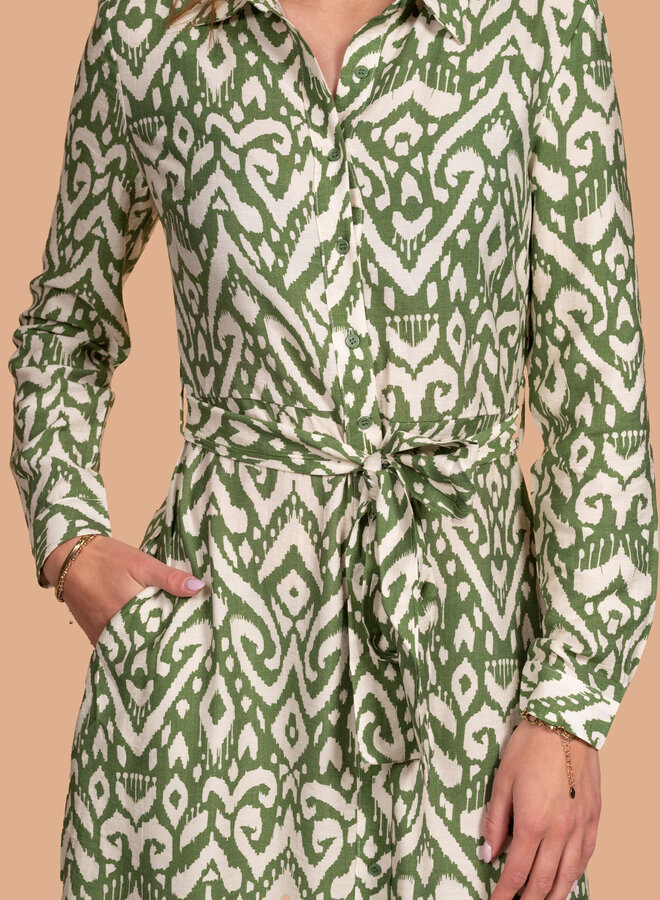 Maxi jurk viscose groen