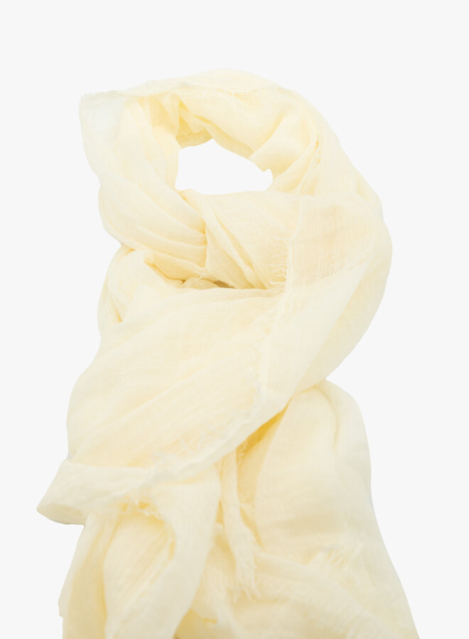 Sjaal geweven botergeel