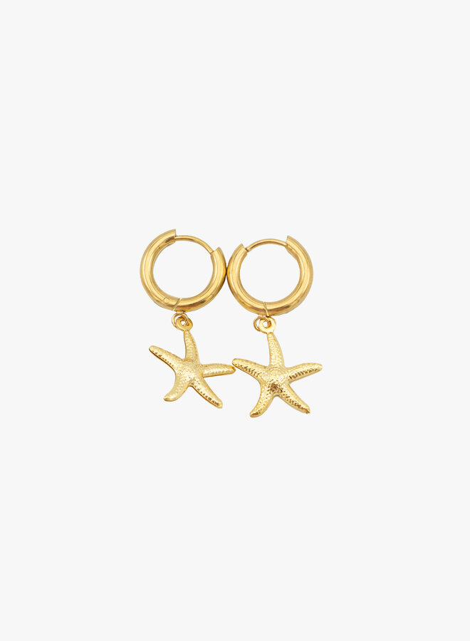 Bedel oorbellen starfish goud
