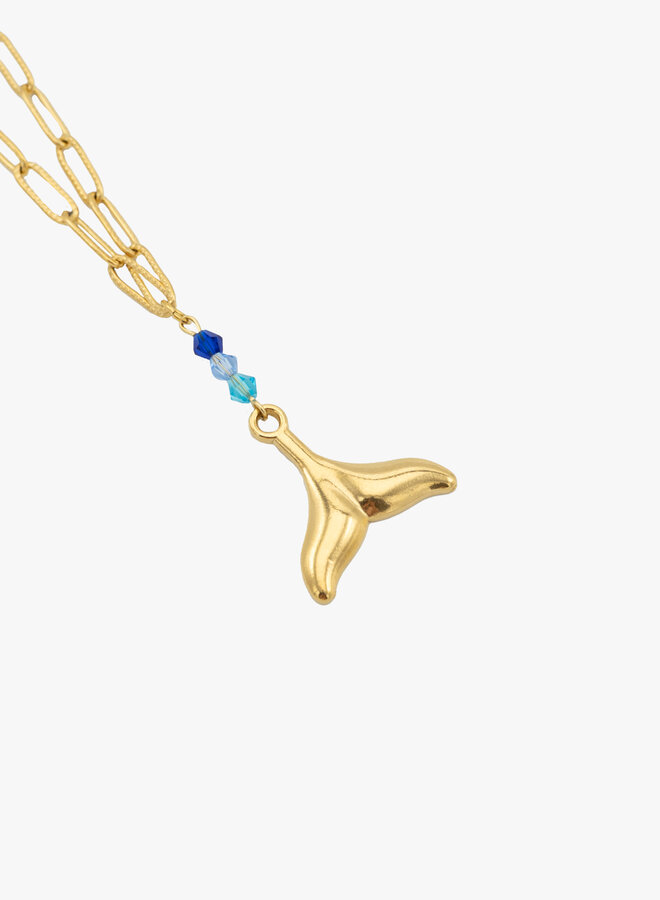 Bedel ketting blue mermaid goud