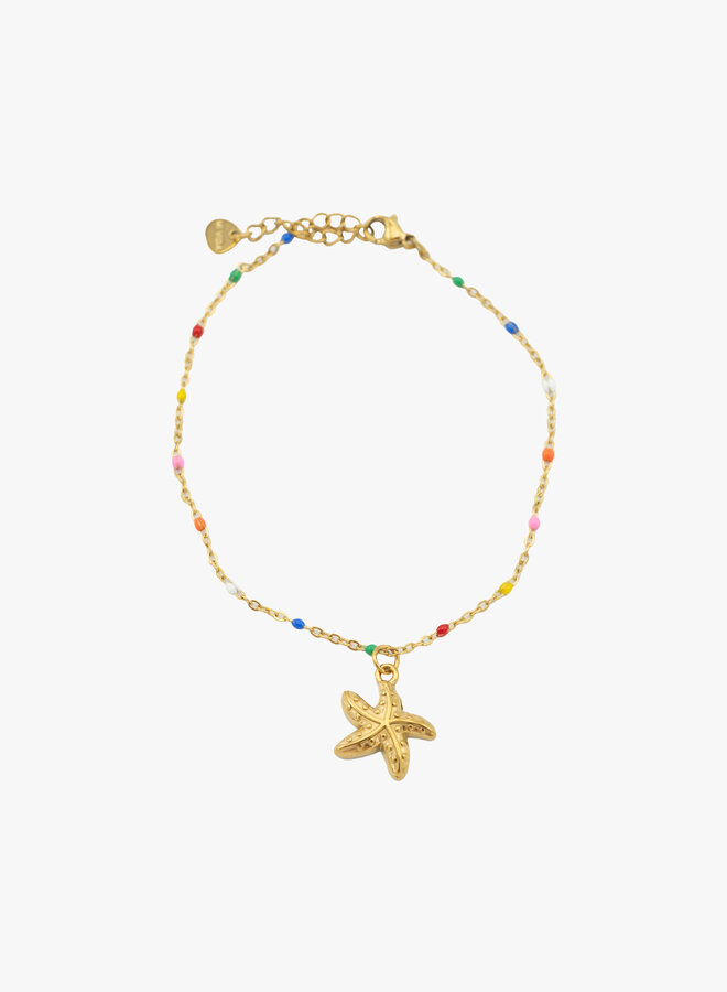 Bedel enkelband starfish goud