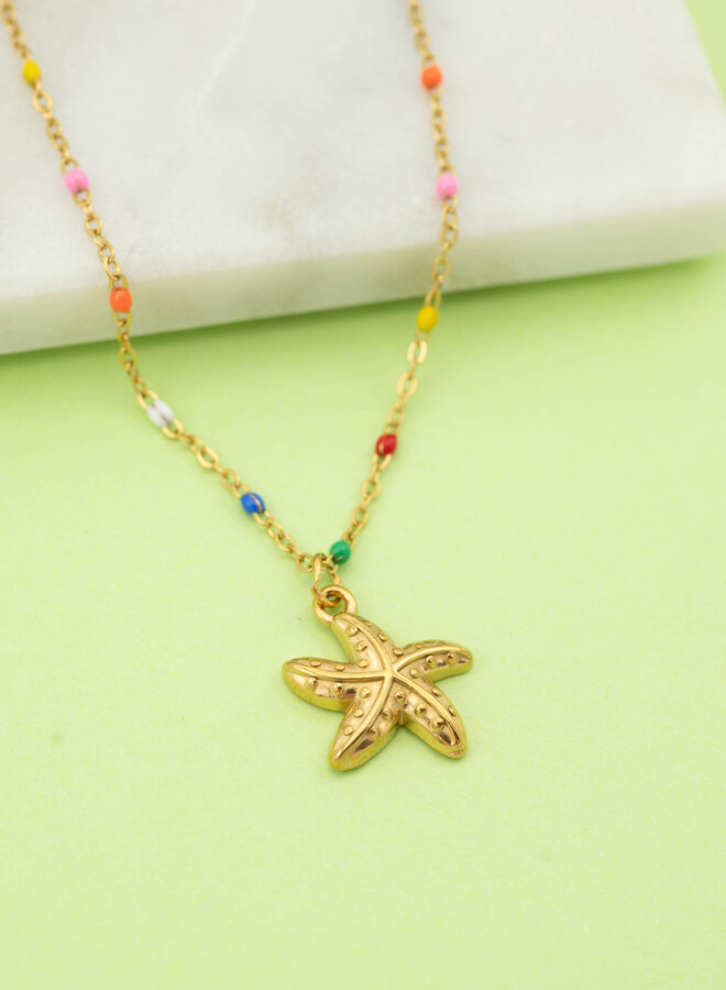 Bedel enkelband starfish goud