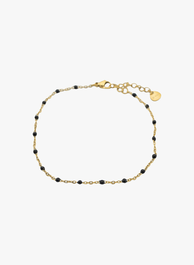 Bedel enkelband black dots goud