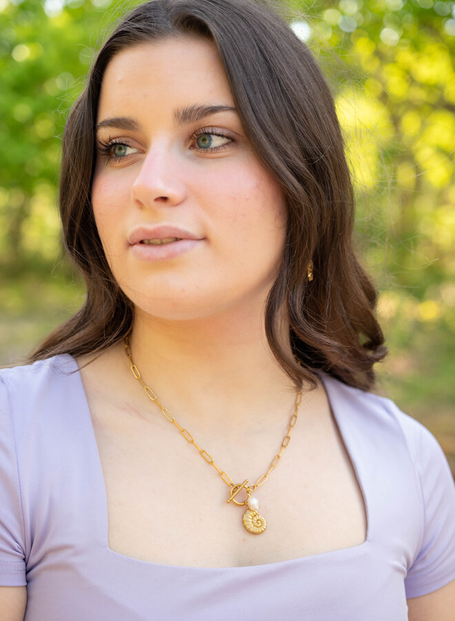 Bedel ketting shell and shine goud