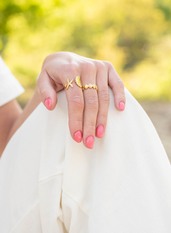 Statement ring sea life goud