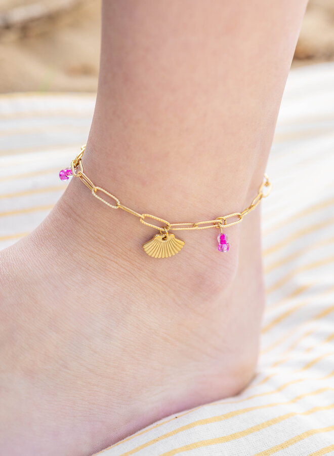 Bedel enkelband pink tide  goud