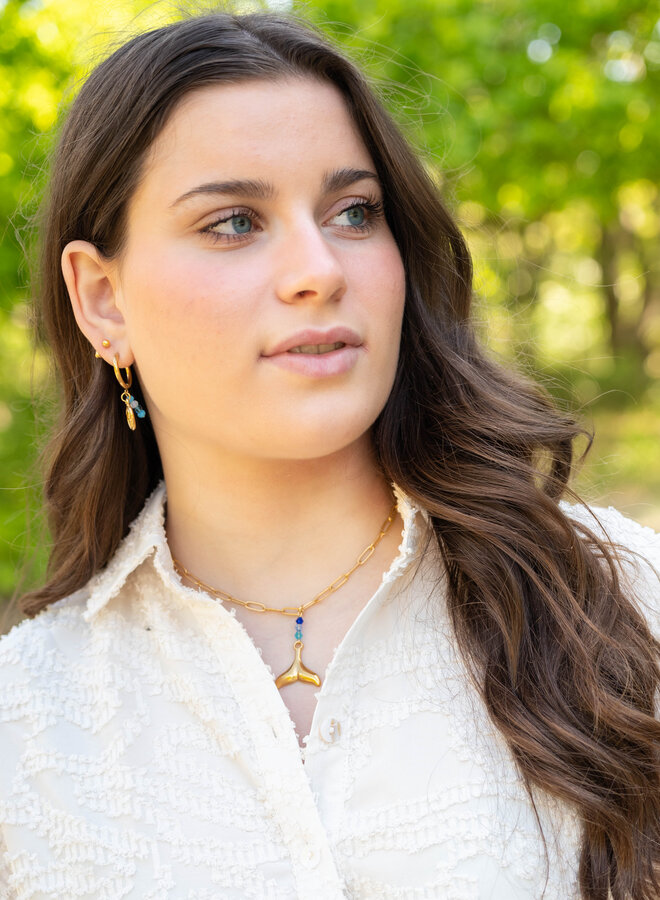 Bedel ketting blue mermaid goud