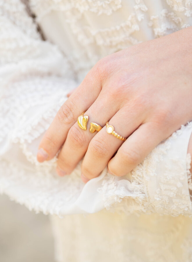 Ring verstelbaar twee hartjes