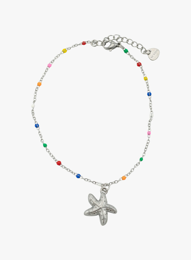 Bedel enkelband starfish zilver