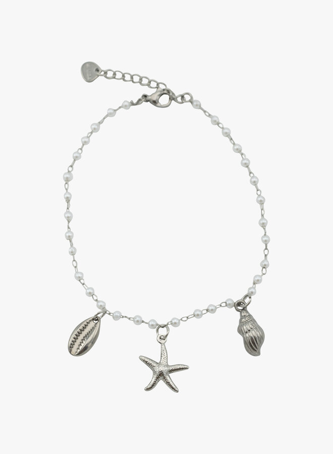 Bedel enkelband ocean vibes zilver