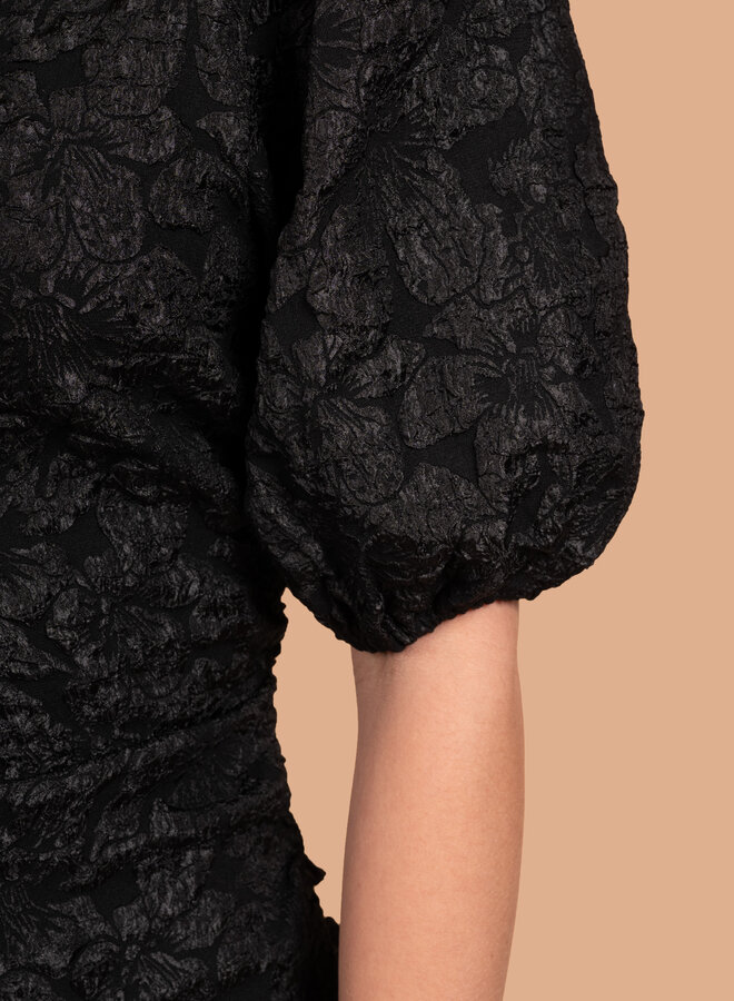 Jurk Saya met pofmouw zwart