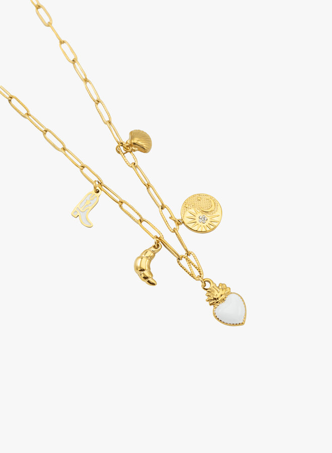 Bedel ketting golden white goud