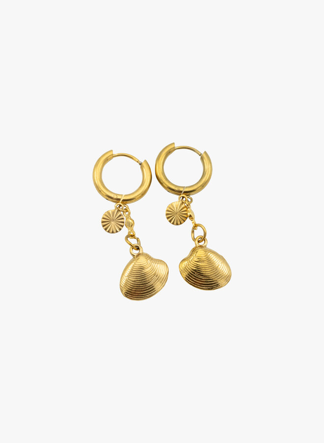 Bedel oorbellen cirkel schelp